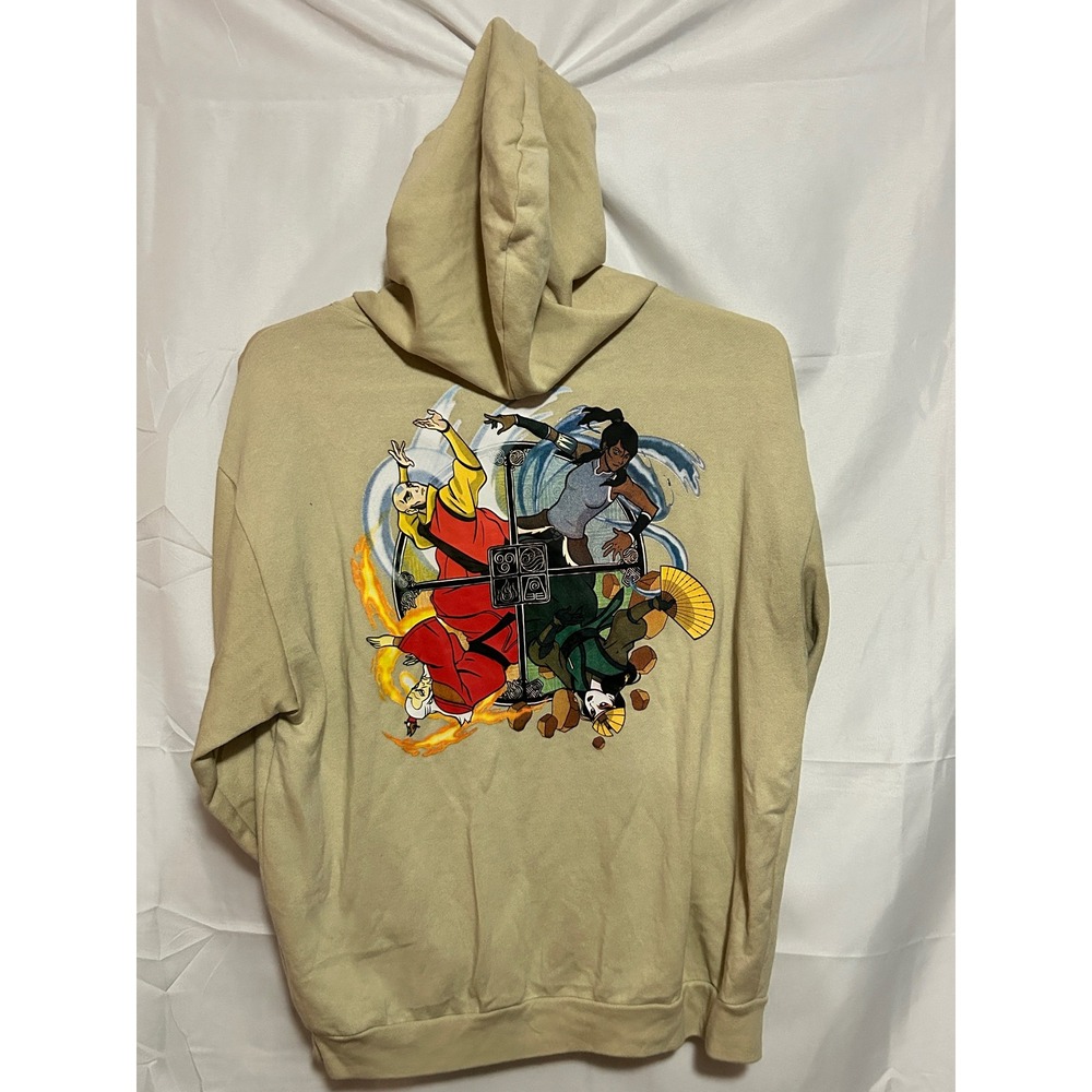 Nickelodeon Avatar The Last Airbender Hoodie Tan Mens Large Graphic Sweatshirt - Picture 2 of 7